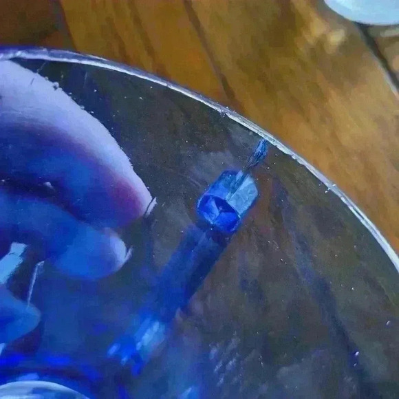 Shirley Temple 1930s Depression Blue Glass Pitcher 2pc - Picture 5 of 13